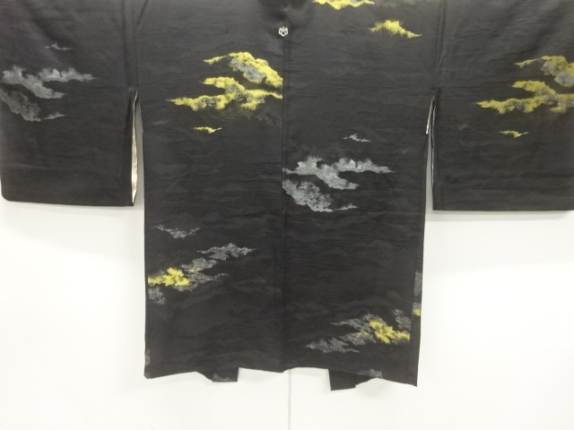 JAPANESE KIMONO / ANTIQUE TAISHO ROMAN / HAZE PATTERN WOVEN SINGLE PAT